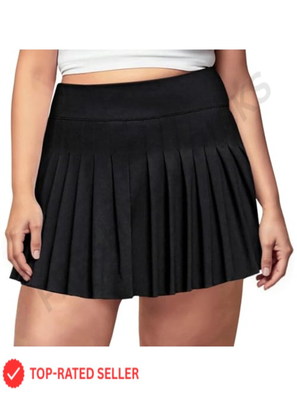 Plus Size Pleated Tennis Skort High Waist Athletic Skirt with Built-in Shorts